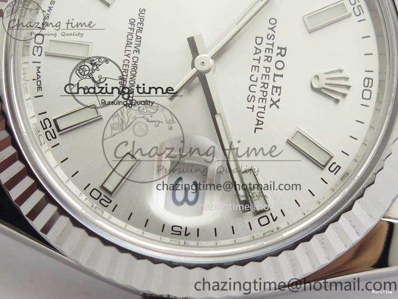 MiroTime 0308 EasyCare DateJust 41mm 126334 Noob 1:1 Best Edition Fluted Bezel Silver Dial On SS Oyster Bracelet A 3588